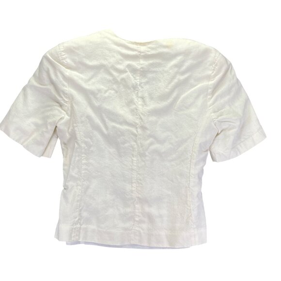 Pendleton Womens Country Sophisticates White Short Sleeve Button-Up Blouse Size - Picture 5 of 9